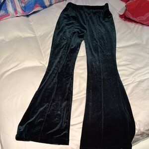 Dark green Velvet Flare Pants